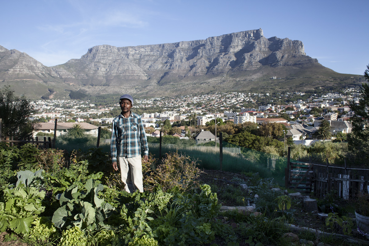 Mzu Zele in the garden. 