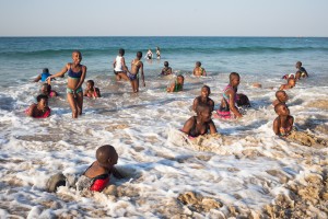 Children from PulaMadibogo Primary School, Limpopo. Swimming at the beach for the first time.