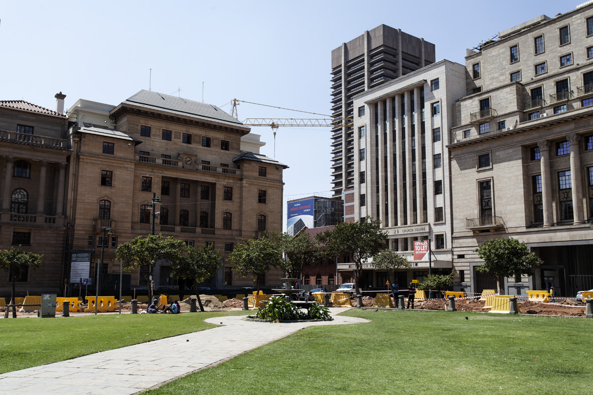 Construction as part of the urban renewal initiative in Church Square.