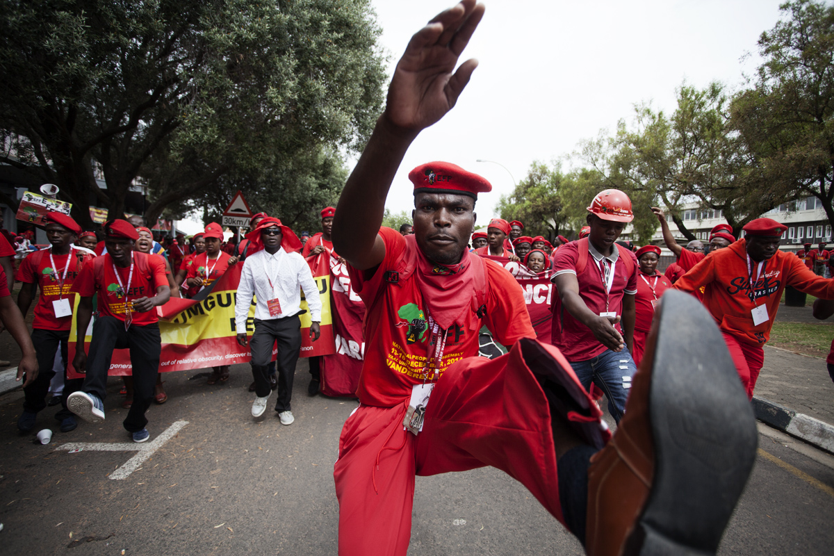 An Economic Freedom Fighter (EFF) Supporter during the National People’s Assembly held at the University of the Free State, Bloemfontein.